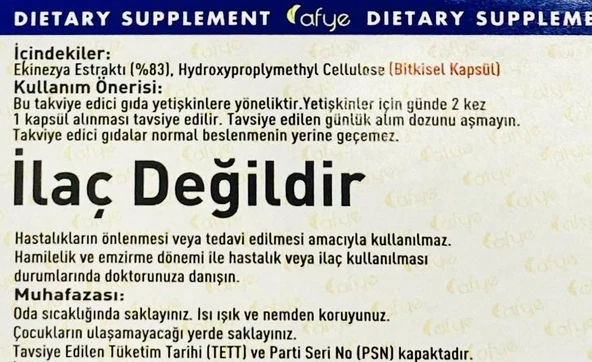 Afye Ekinezya (60 kapsül) - Resim 3