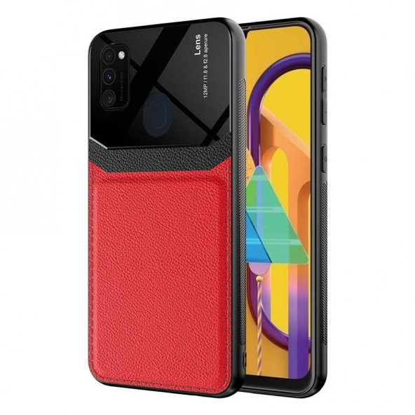 Galaxy M21 Kılıf ​Zore Emiks Deri Görünümlü Kılıf ürün görseli 1