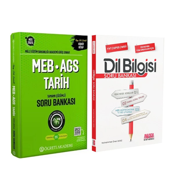 Öğreti Akademi 2025 MEB AGS Tarih ve AKM Dil Bilgisi Soru Bankası Seti 2 Kitap ürün görseli 1