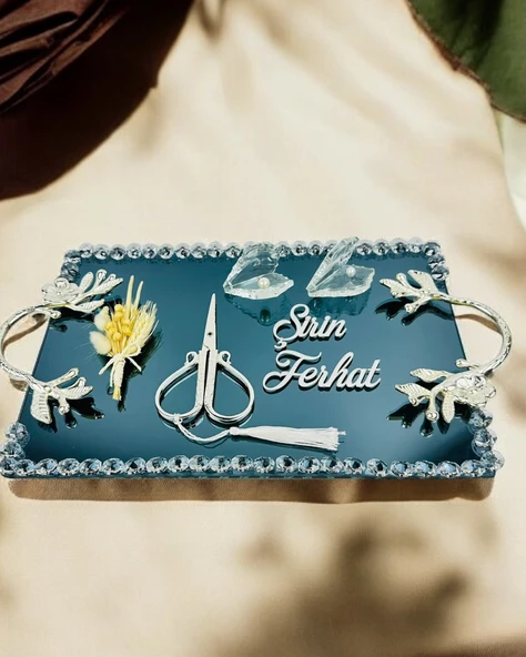 Serenity Gümüş Söz Nişan Tepsisi  gümüş ürün görseli 1