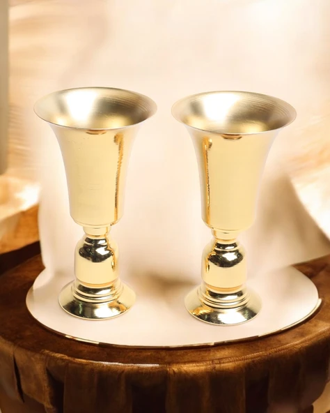 Primavera Metal Vazo  gold ürün görseli 1