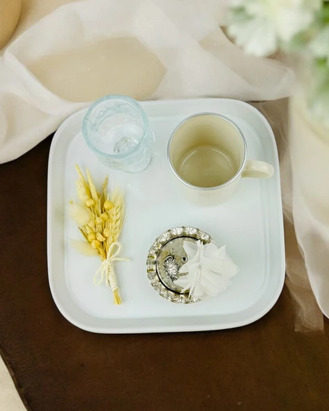 Bliss Nişan Damat Kahve Tepsisi  gümüş ürün görseli 1
