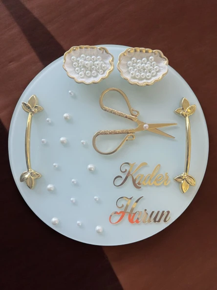 Beloved Gold Söz Tepsileri  Beyaz ürün görseli 1