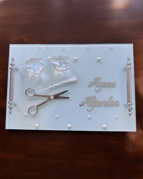 Bonding Gümüş Beyaz Nişan Tepsisi  Beyaz ürün görseli 1