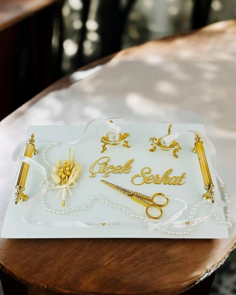 Promise Beyaz Söz Nişan Tepsisi  mavi ürün görseli 1