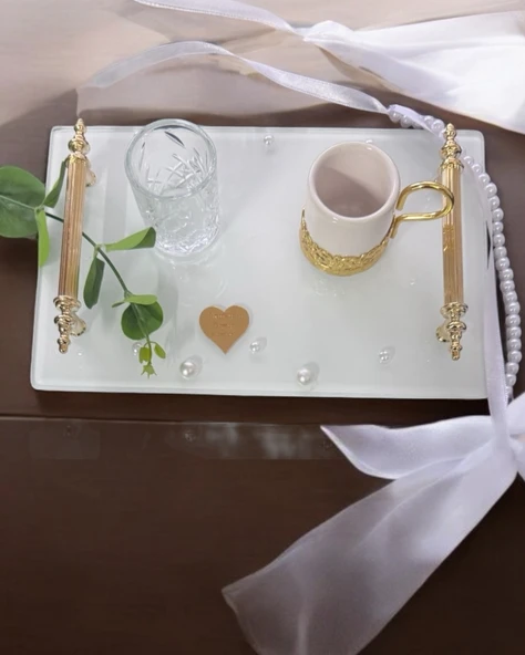 Bonding Gold Söz Kahve Tepsisi  Siyah ürün görseli 1
