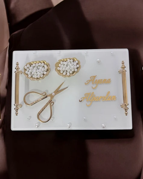 Bonding Gold Beyaz Söz Tepsisi  Beyaz ürün görseli 1