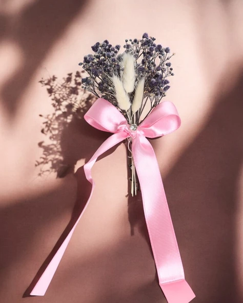 Bloom Doğal Cipso Tepsi Çiçeği  Pembe ürün görseli 1