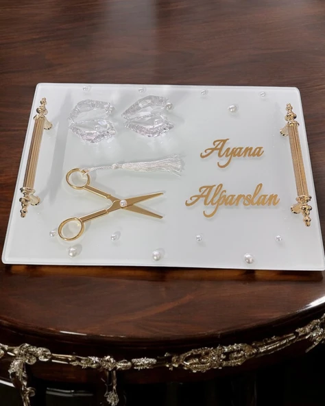 Bonding Gold Beyaz Söz Tepsisi  mavi ürün görseli 1