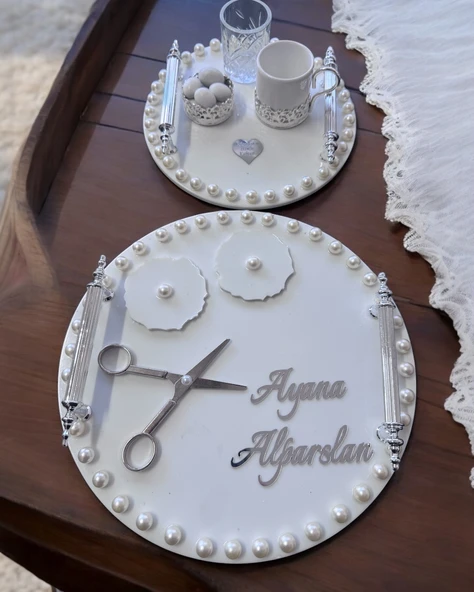 Fascination Gümüş İncili Söz Nişan Tepsisi  gümüş ürün görseli 1