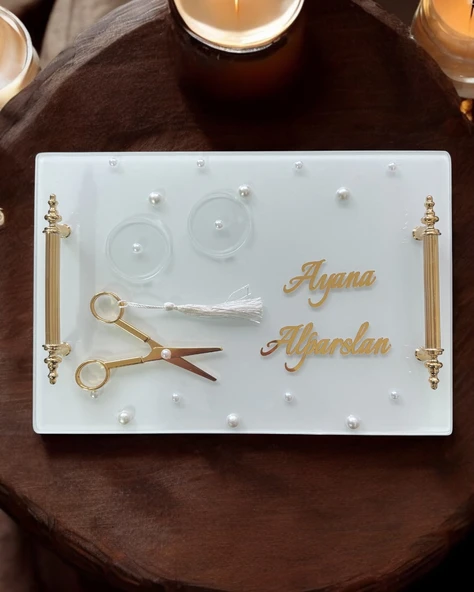 Bonding Gold Beyaz Söz Tepsisi  GRİ ürün görseli 1