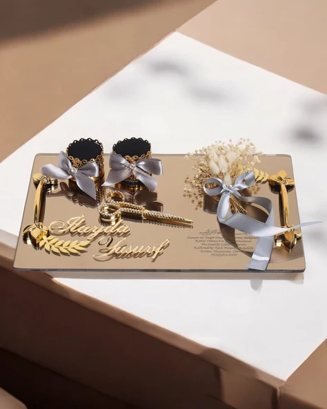 Harmony Gold Söz Nişan Tepsisi   GRİ ürün görseli 1