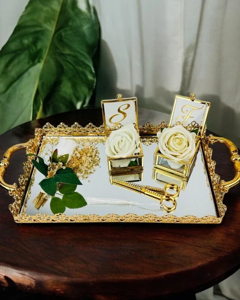 Eternal Söz Nişan Tepsisi  gold ürün görseli 1