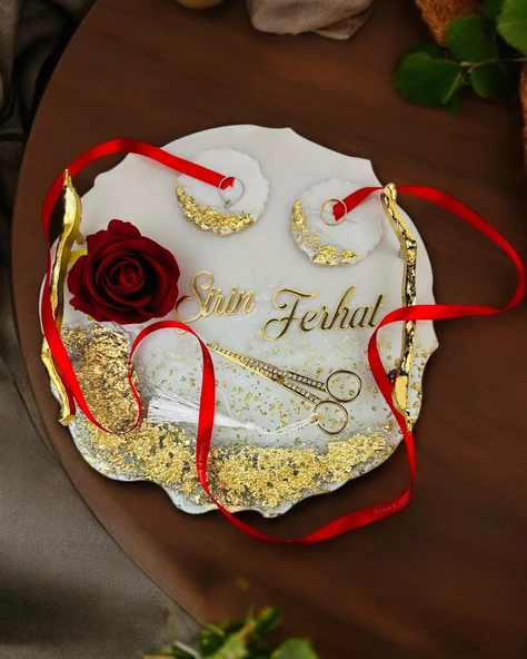 Wistful Gold Polyester Söz Tepsisi  Beyaz ürün görseli 1