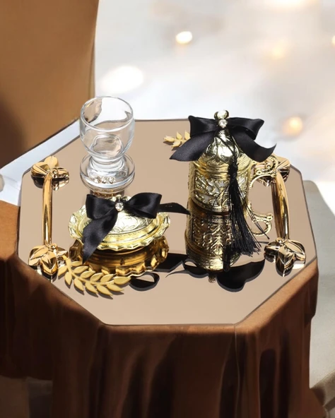 Affinity  Gold Söz Nişan Kahve Tepsisi  Siyah ürün görseli 1