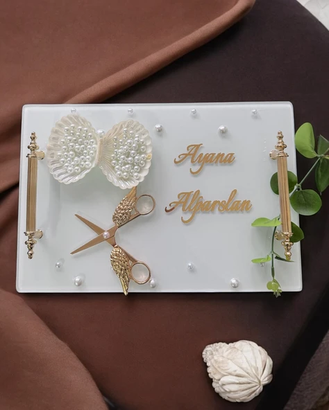 Bonding Gold Beyaz Söz Tepsisi  gümüş ürün görseli 1