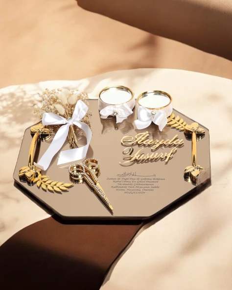 Affinity Söz Nişan Tepsisi Gold   Beyaz ürün görseli 1