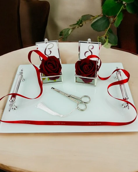 Harmonize Gümüş Nişan Tepsisi  mavi ürün görseli 1