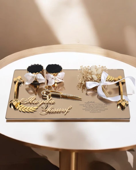 Harmony Gold Söz Nişan Tepsisi   Beyaz ürün görseli 1