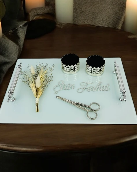 Harmonize Gümüş Nişan Tepsisi  GRİ ürün görseli 1