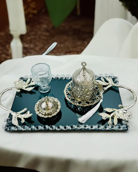 Serenity Söz Kahve Tepsisi  gümüş ürün görseli 1