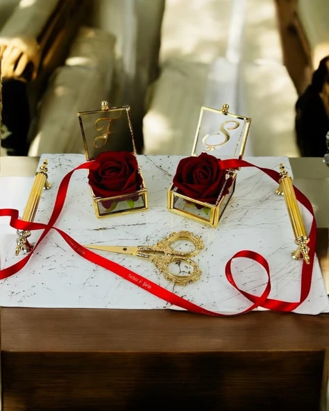 Soulmate Desenli Söz Nişan Tepsisi  Siyah ürün görseli 1