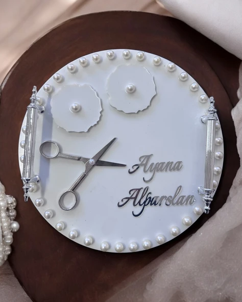 Arlo İncili Gümüş Söz Yüzük Tepsisi  GRİ ürün görseli 1