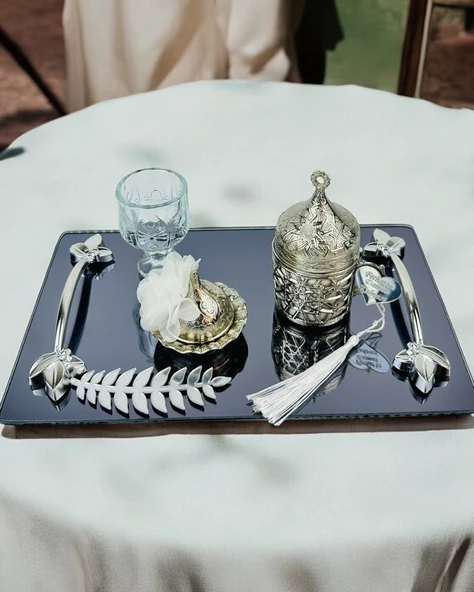 Elegance Söz Kahve Tepsisi  Beyaz ürün görseli 1