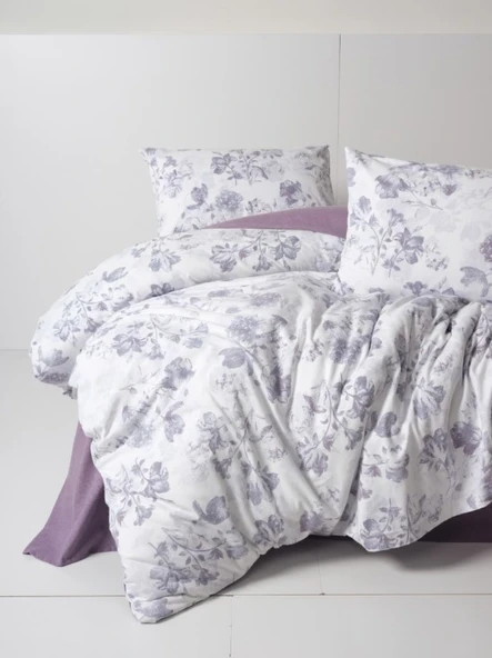 Cotton Box Flanel Nevresim Takımı Çift Kişilik Sadie Mor ürün görseli 1