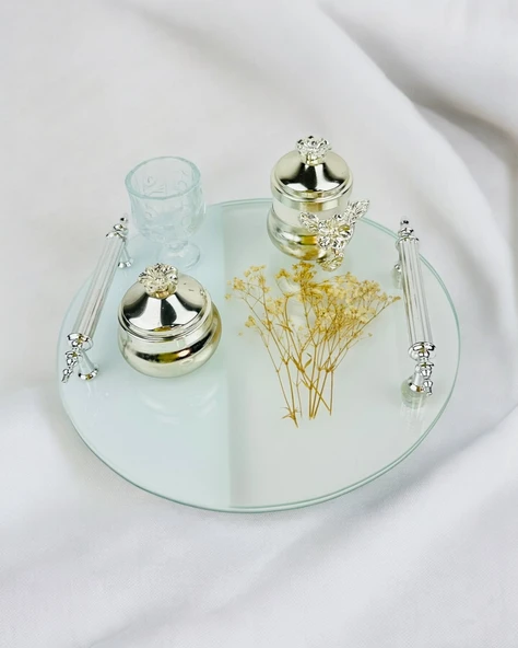 Radiant Nişan Damat Kahve Tepsisi  GRİ ürün görseli 1
