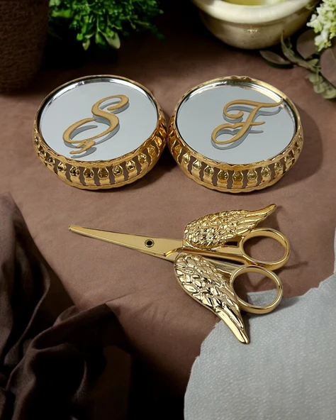 Sereno Gold Aynalı Yükselti ve Söz Makası Seti  GRİ ürün görseli 1