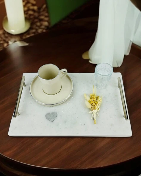 Gentle Damat Kahve Fincan Tepsisi  Siyah ürün görseli 1