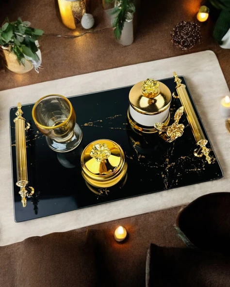 Heartfelt Nişan Kahve Tepsisi  gold ürün görseli 1