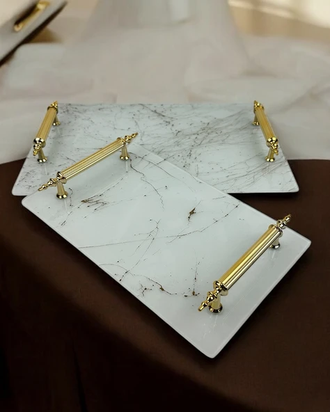 Umber Dekoratif Söz Nişan Tepsisi  gold ürün görseli 1