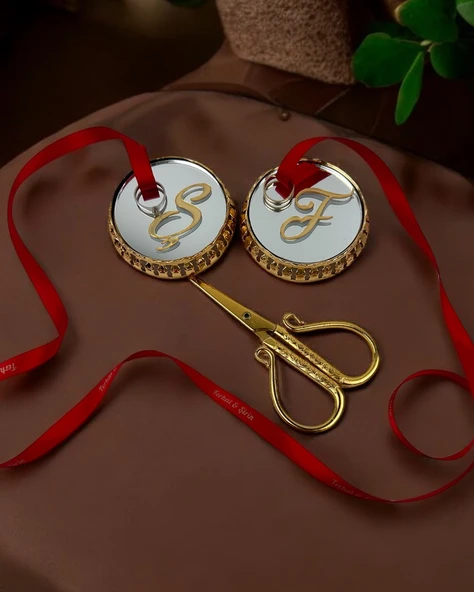 Neve Aynalı Yükselti ve Söz Makası Seti  BRONZ ürün görseli 1