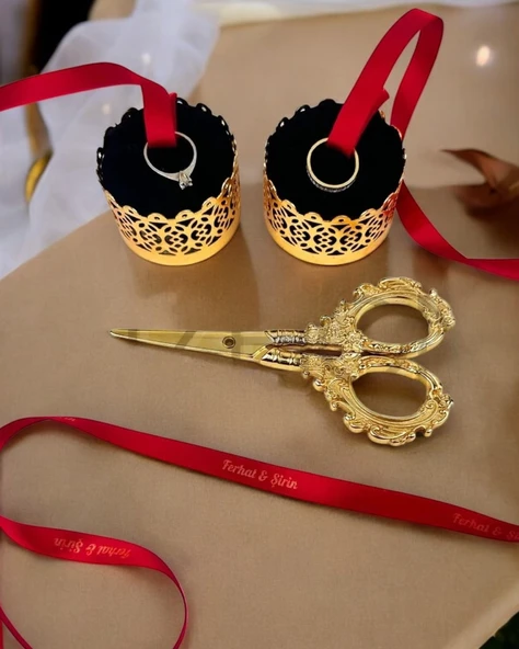 Armonia Gold Kadife Yükselti ve Söz Makası Seti  gold ürün görseli 1