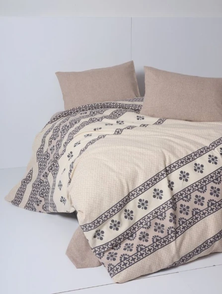 Cotton Box Flanel Nevresim Takımı Çift Kişilik Anita Karamel ürün görseli 1