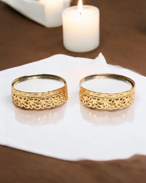 Risplendere Yuvarlak Aynalı Yüzük Yükselticisi  gold ürün görseli 1