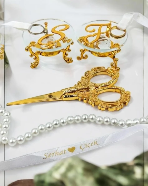 Lucevia Gold Cam Yüzük Yükselticisi Ve Söz Makası Seti  gold ürün görseli 1