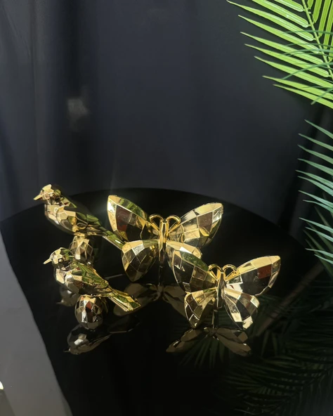 Zenith Dekoratif Kelebek ve Kuş   gold ürün görseli 1