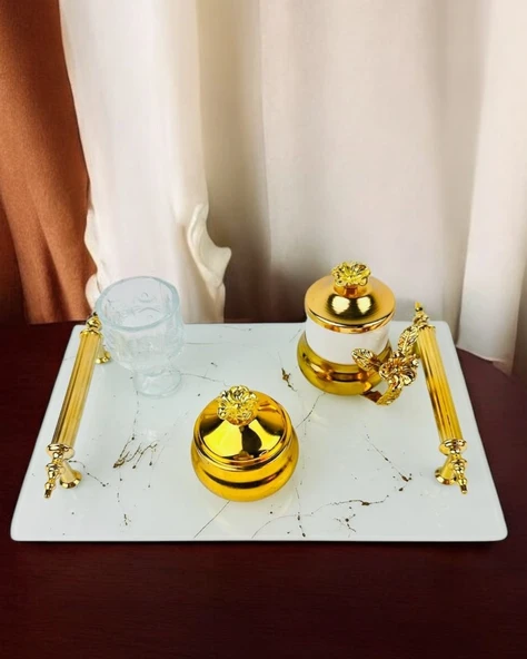 Soulmate Söz Kahve Tepsisi  gold ürün görseli 1