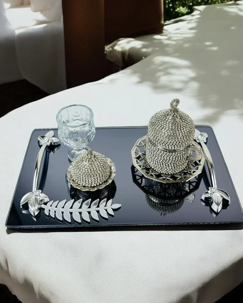Elegance Söz Kahve Tepsisi  krem ürün görseli 1