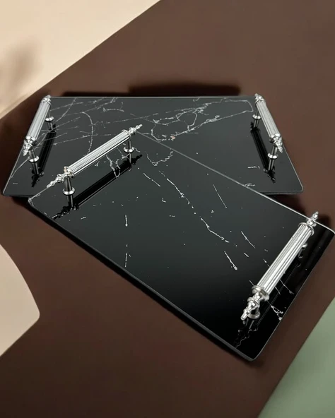 Quartz Dekoratif Söz Nişan Tepsisi  gümüş ürün görseli 1