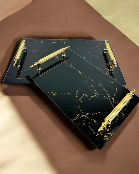 Quartz Dekoratif Söz Nişan Tepsisi  gold ürün görseli 1