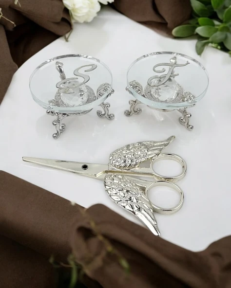 Bionda Cam Yüzük Yükselticisi ve Söz Makası Seti  GRİ ürün görseli 1