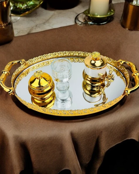 Togetherness Nişan Damat Kahve Tepsisi  gold ürün görseli 1