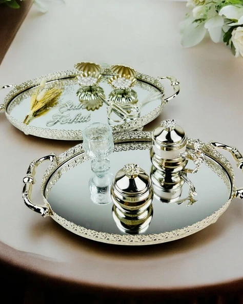 Whisper Metal Gümüş Söz Tepsisi   GRİ ürün görseli 1