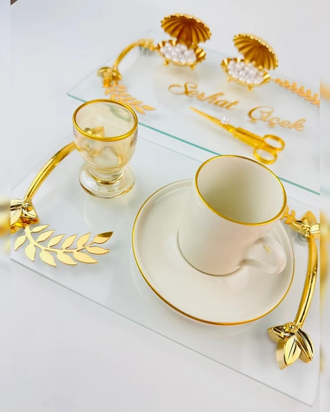 Embrace Gold Şeffaf Söz Tepsisi   gold ürün görseli 1