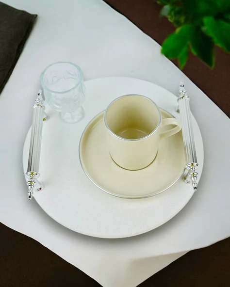 Adoration Polyester Söz Tepsisi  GRİ - Resim 3