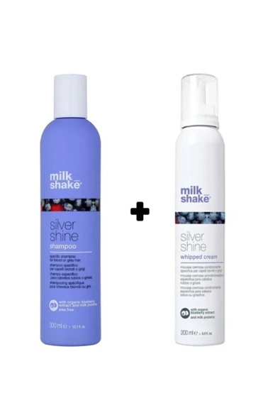 MİLKSHAKE Milk Shake Silver Shine Mor Tonlama Şampuanı 300ml + Durulanmayan Köpük 200 Ml ürün görseli 1